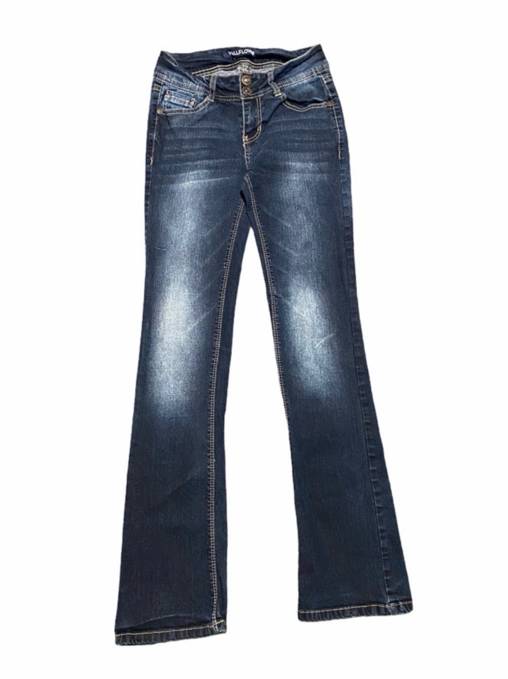 Wallflower Curvy Dark Blue Stretch Boot Cut Jeans 1